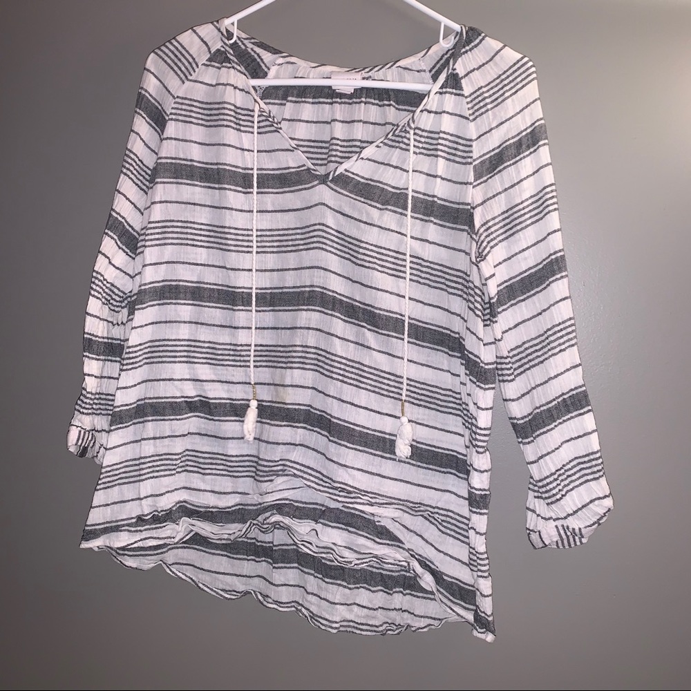 Striped Grey and White Beach Tee